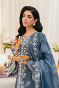 Zarif | Lamhay Luxury Eid Lawn 25 | 06 SAFAH M Blue Gray Lawn