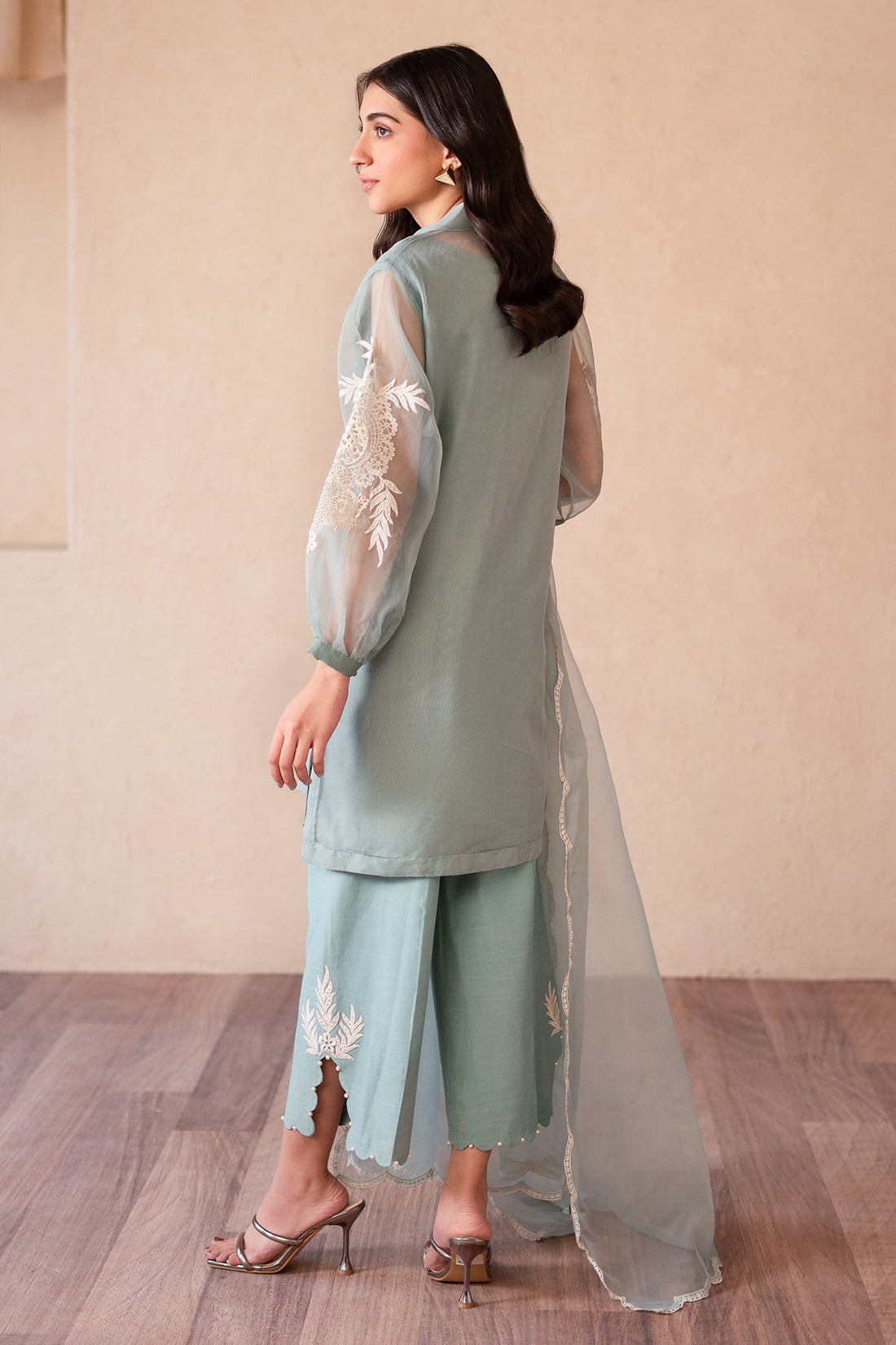 Charizma | Festive Pret | CMA-4-S12 M Ice Blue Organza