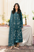 Zarif | Lamhay Luxury Eid Lawn 25 | 04 WARINA XS Teal Green Lawn