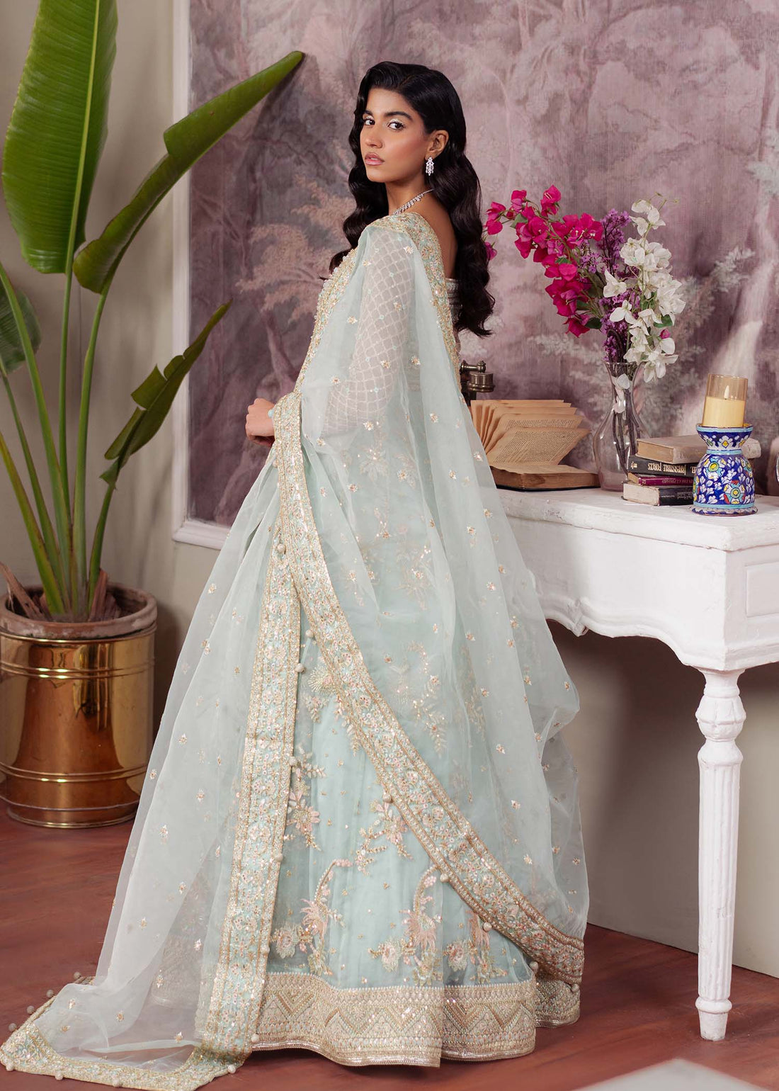 Dastoor | Airah Festive 25 | Majesty XS Light Ferozi Organza