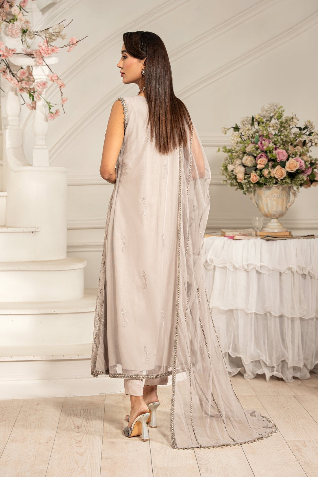 Zarif | Formal Edit 25 | ZFE-05 ALAINA XS Cloud Gray Net