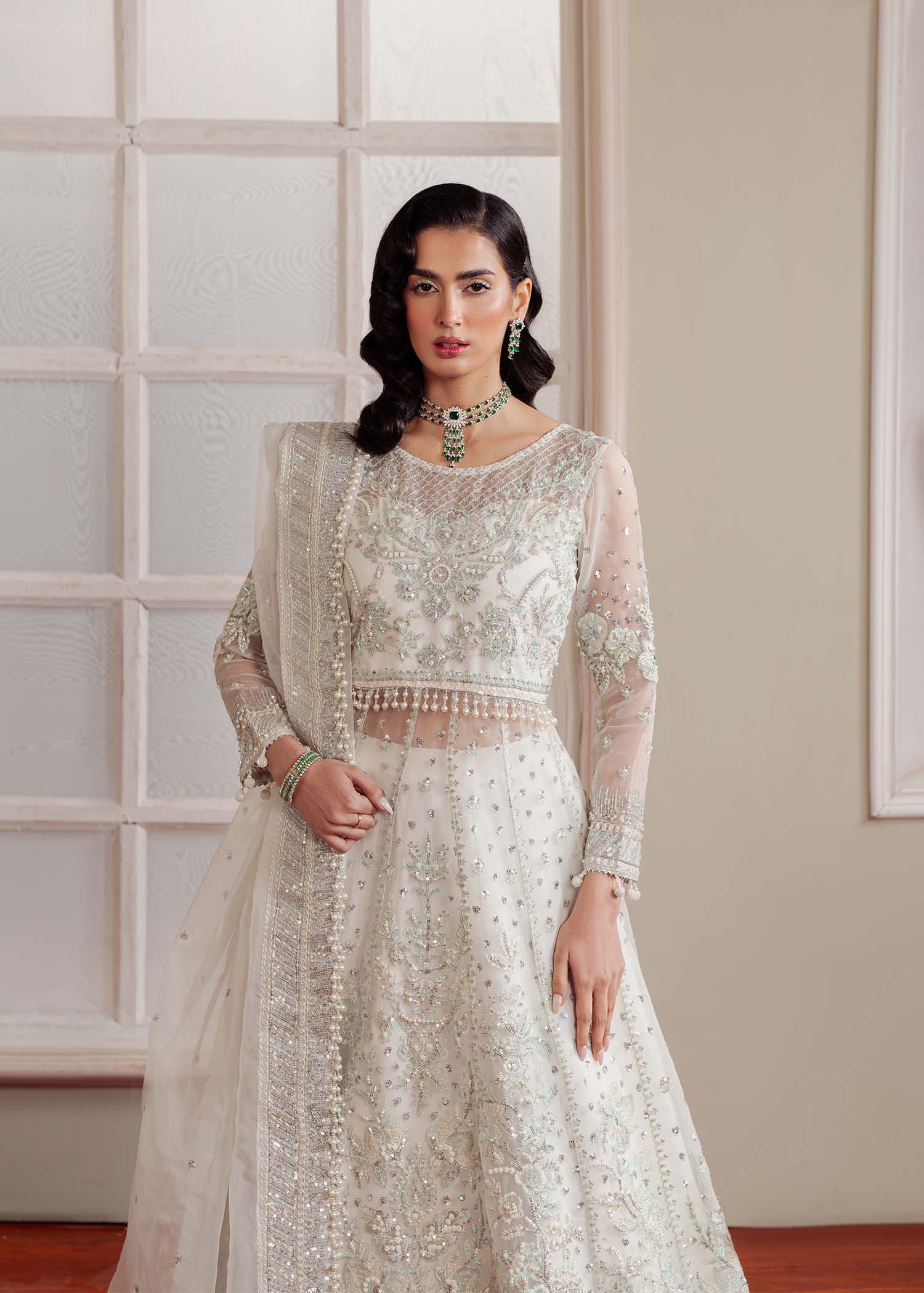 Dastoor | Airah Festive 25 | Glimmer M White Organza