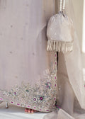 Dastoor | Maahi Luxury Pret 25 | Eris M Cloud Gray Tissue Silk