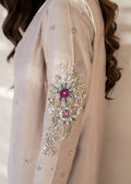 Dastoor | Maahi Luxury Pret 25 | Eris L Cloud Gray Tissue Silk