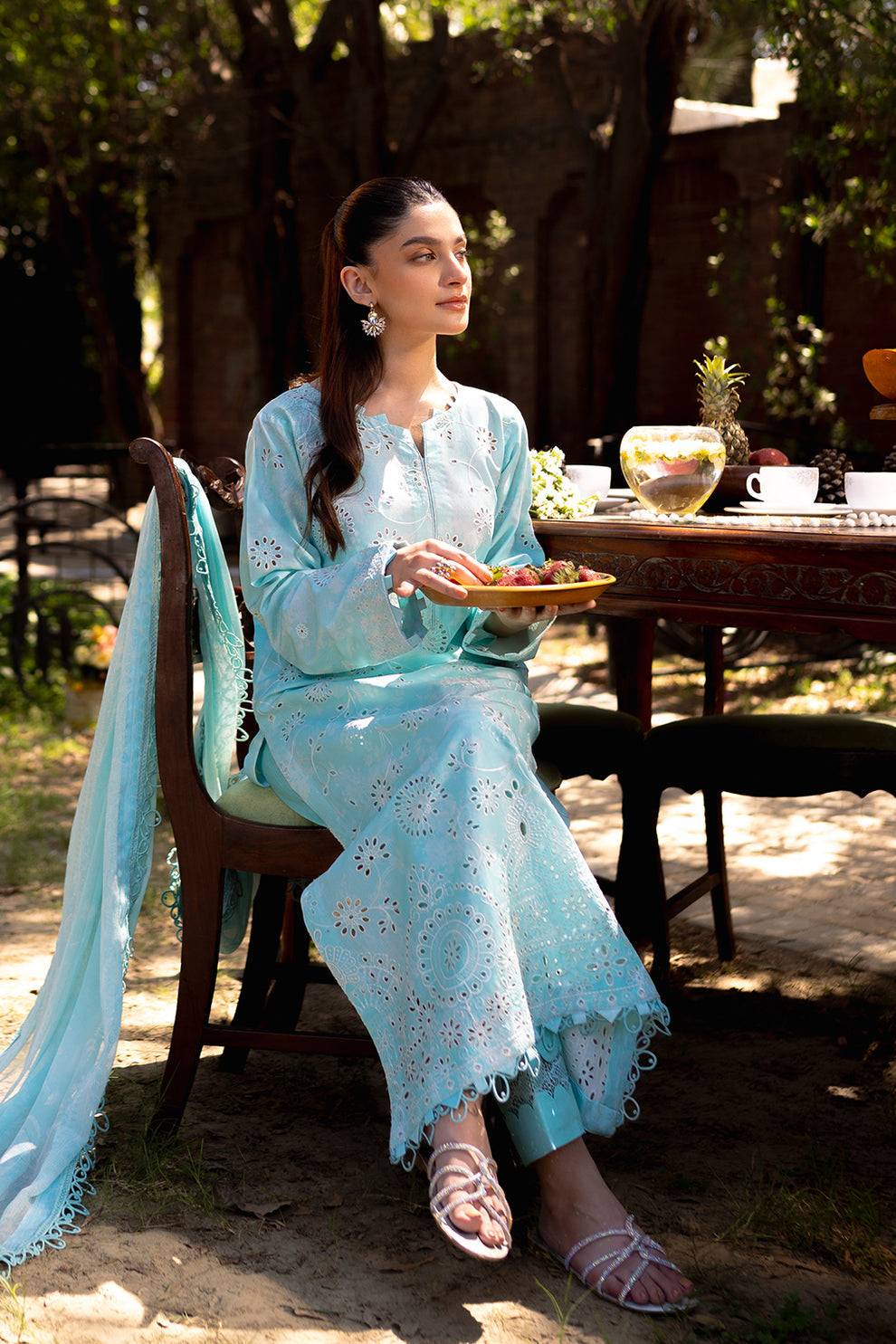 Neeshay | Summer Lines Printkari | OASIS - Pakistani Designer Dress - by Neeshay | Type: Luxury - 100% Original at Saira Sultan