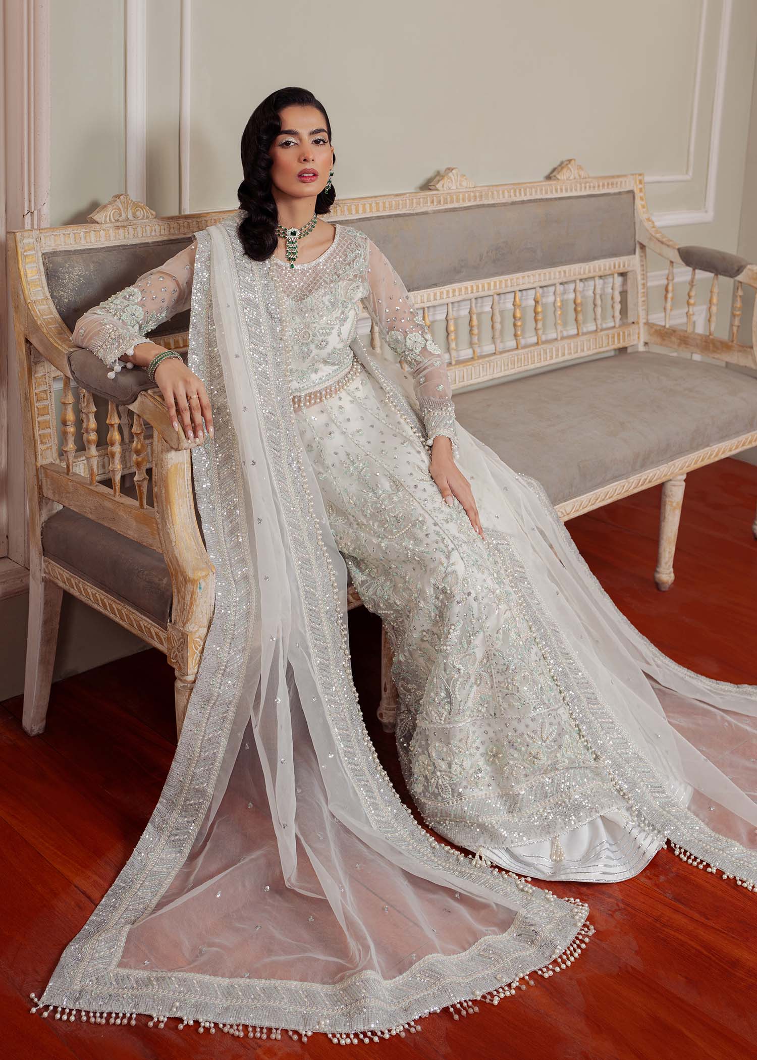 Dastoor | Airah Festive 25 | Glimmer L White Organza