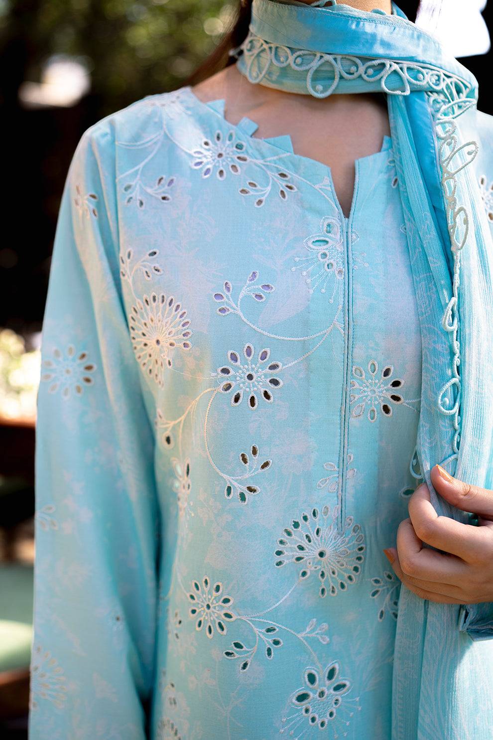 Neeshay | Summer Lines Printkari | OASIS - Pakistani Designer Dress - by Neeshay | Type: Luxury - 100% Original at Saira Sultan