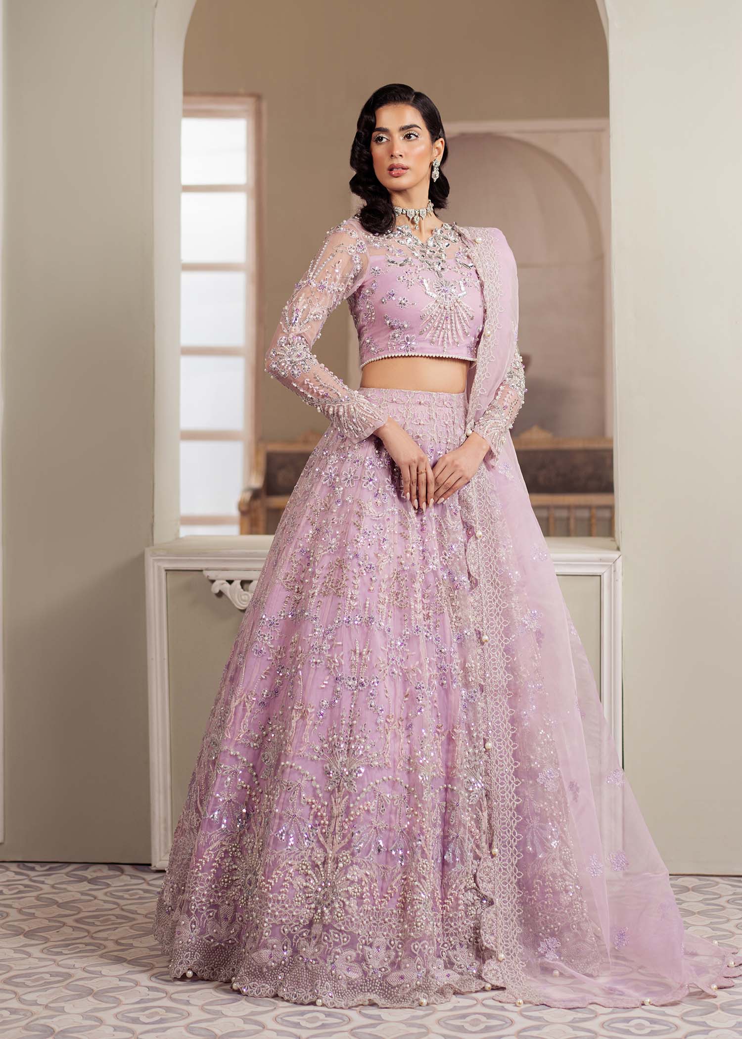 Dastoor | Airah Festive 25 | Lustre Custom Size Lilac Organza