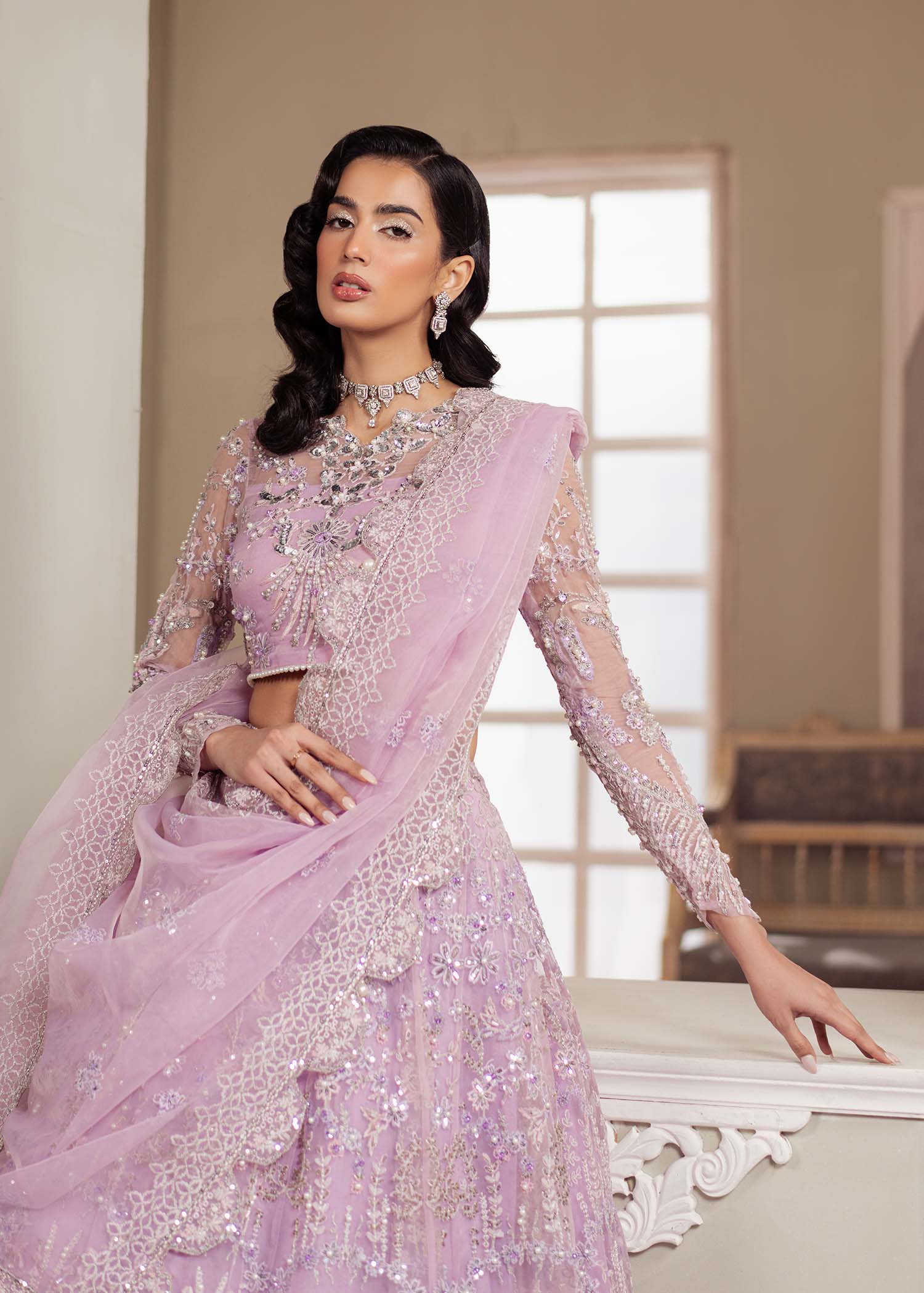 Dastoor | Airah Festive 25 | Lustre XL Lilac Organza