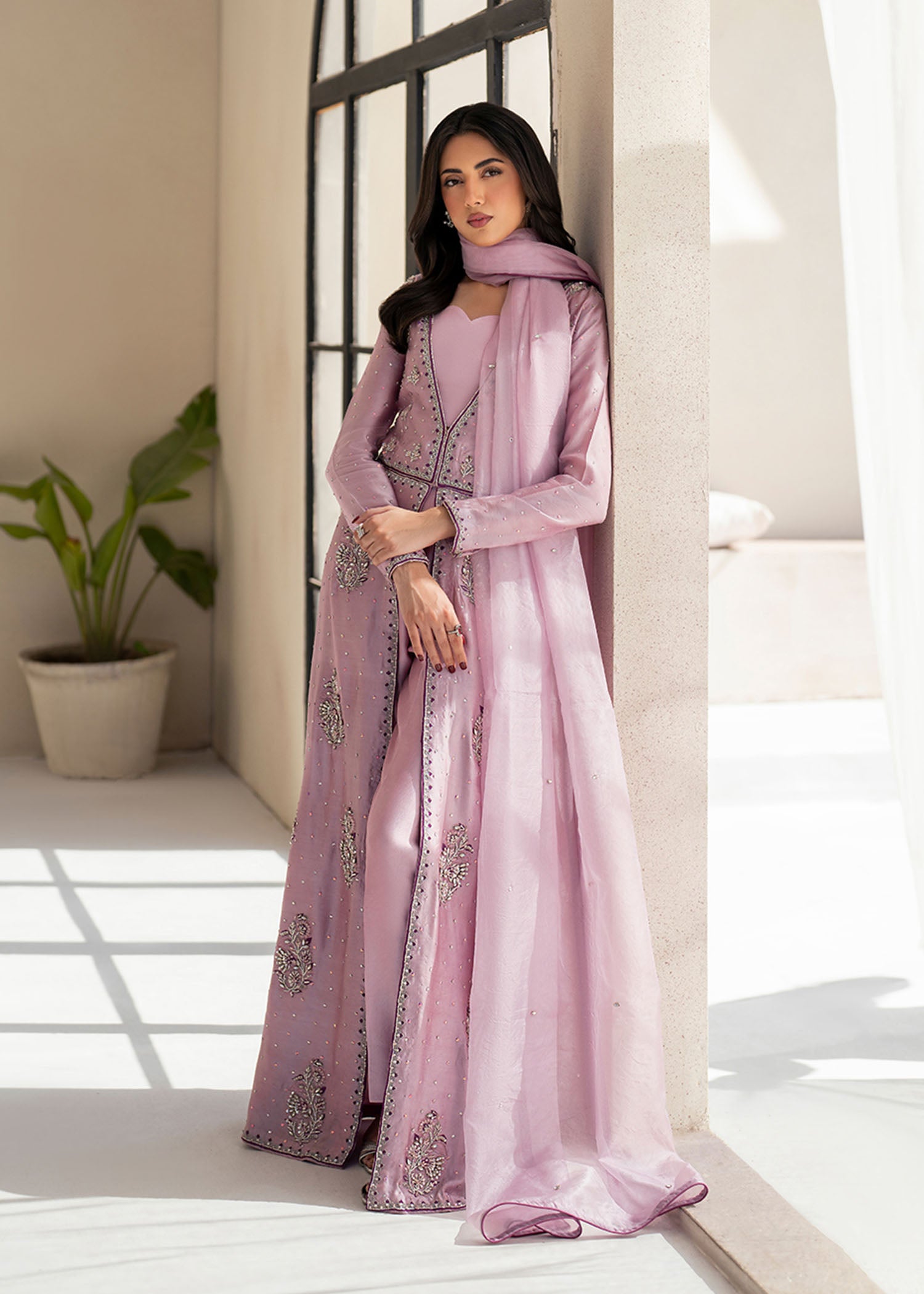 Dastoor | Maahi Luxury Pret 25 | Careesa S Lilac Tissue Silk