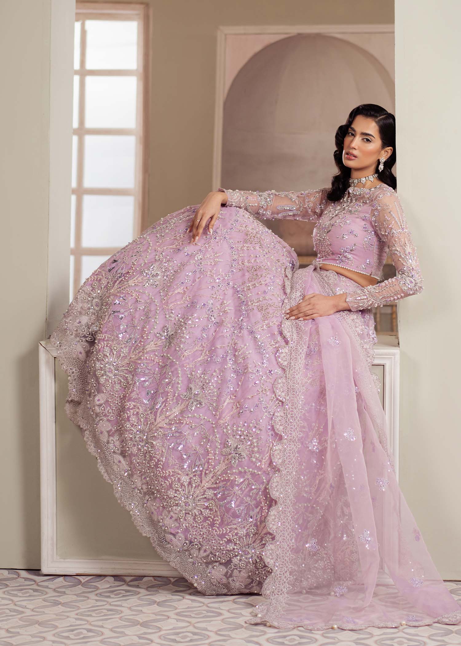 Dastoor | Airah Festive 25 | Lustre L Lilac Organza