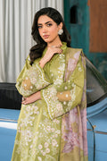 Zarif | Lamhay Luxury Eid Lawn 25 | 03 HIRRAM M Olive Lawn