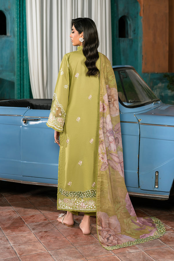 Zarif | Lamhay Luxury Eid Lawn 25 | 03 HIRRAM S Olive Lawn