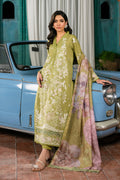 Zarif | Lamhay Luxury Eid Lawn 25 | 03 HIRRAM XL Olive Lawn