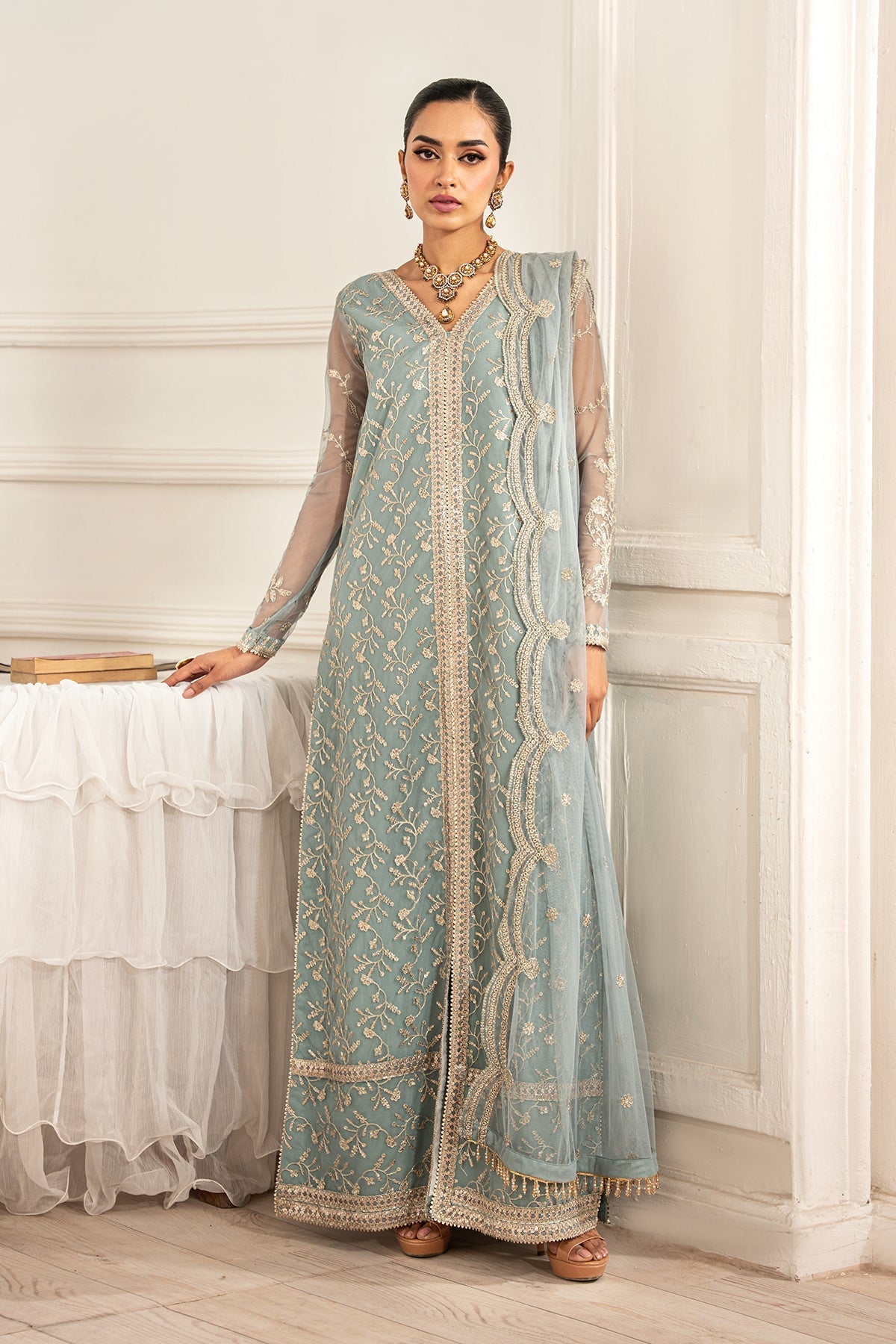 Zarif | Formal Edit 25 | ZFE-01 LYDIA M Sky Blue Net