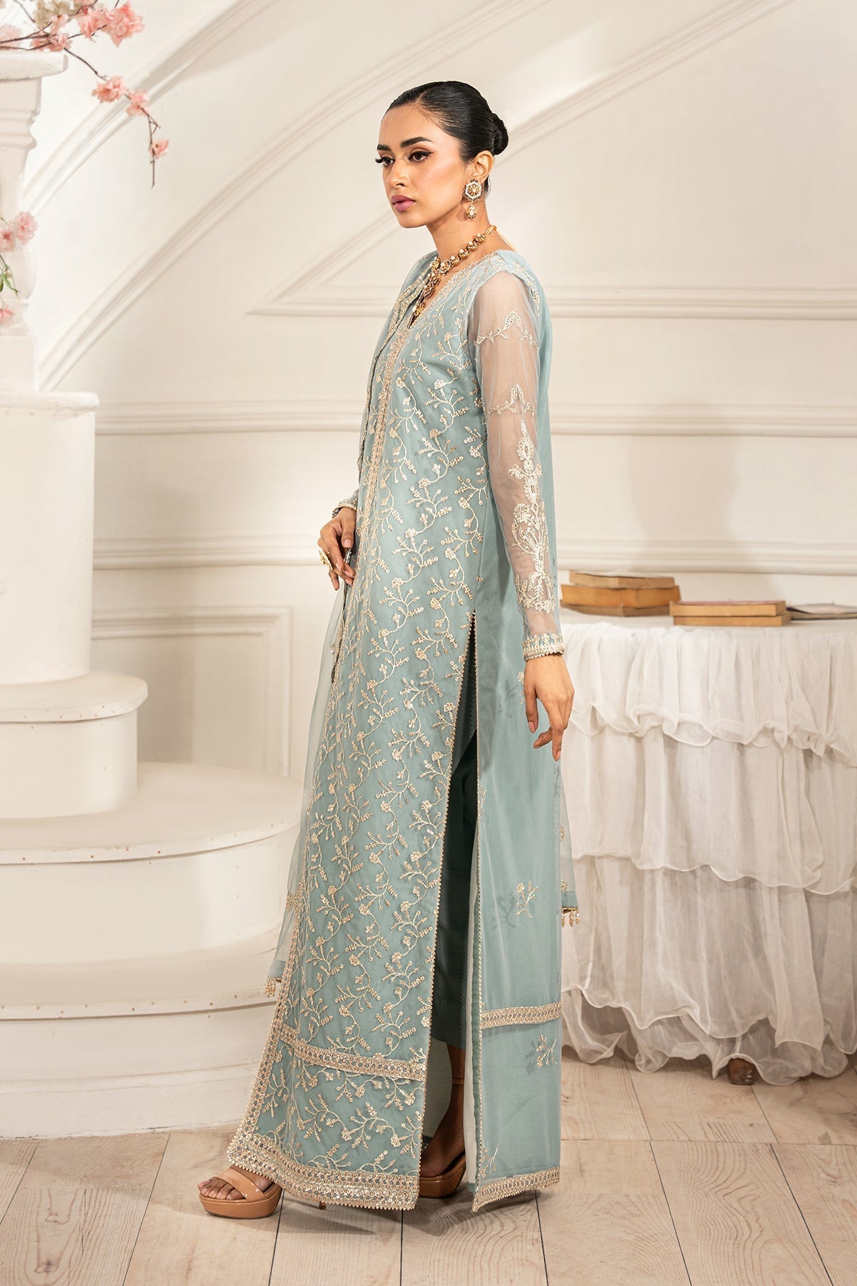 Zarif | Formal Edit 25 | ZFE-01 LYDIA L Sky Blue Net