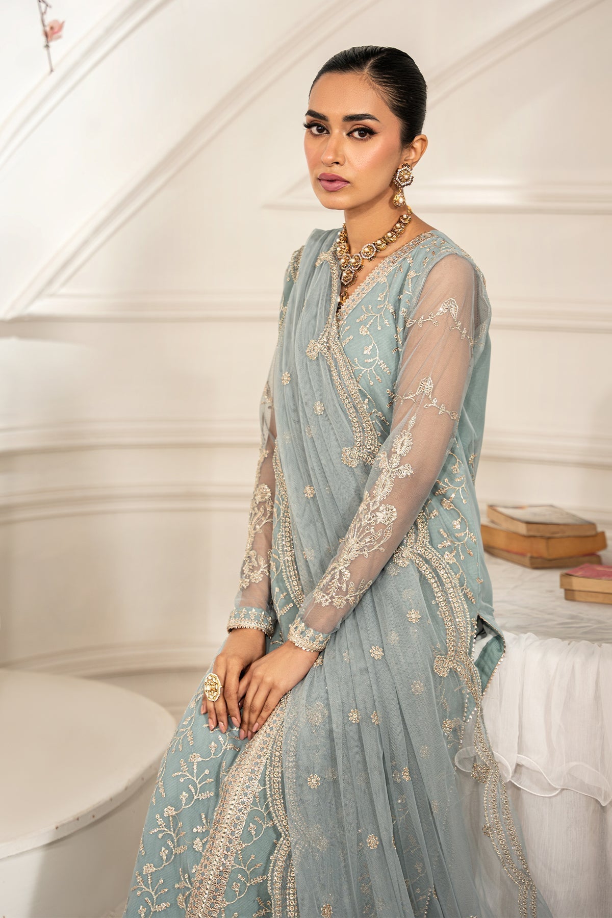 Zarif | Formal Edit 25 | ZFE-01 LYDIA XL Sky Blue Net