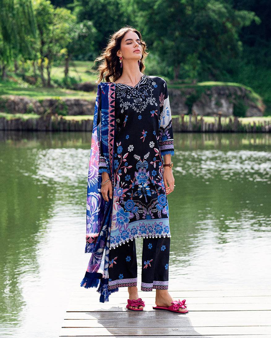 Roheenaz | Garden Veal Printed Lawn 25 |BlackBerry Frost - Pakistani Designer Dress - by Roheenaz | Type: Ladies Clothes - 100% Original at Saira Sultan