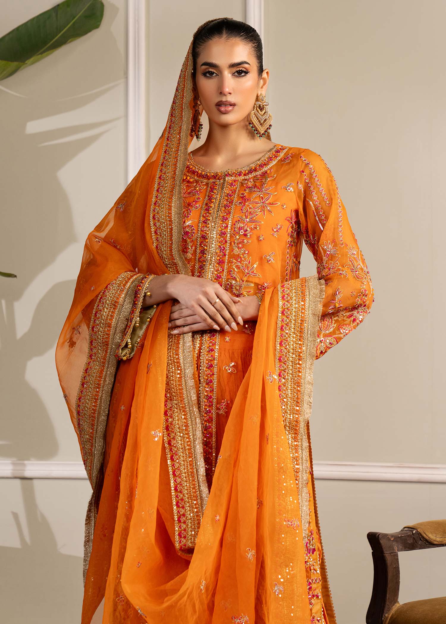 Dastoor | Airah Festive 25 | Elysium Custom Size Orange Organza