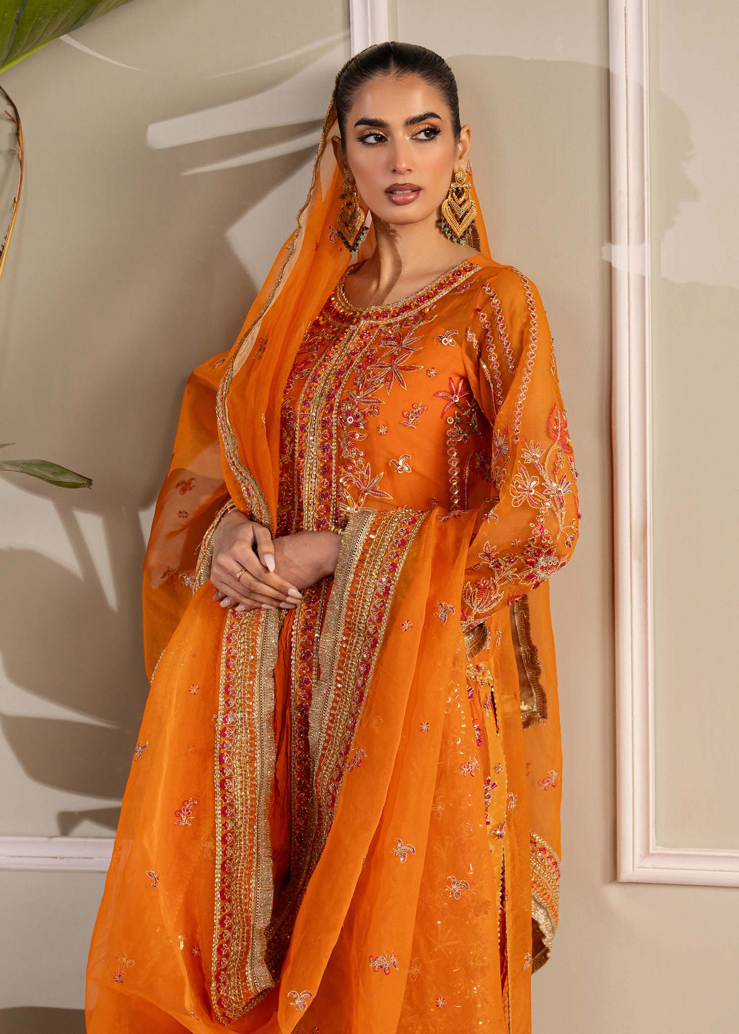 Dastoor | Airah Festive 25 | Elysium XL Orange Organza