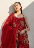 Dastoor | Maahi Luxury Pret 25 | Naira M Red Tissue Silk