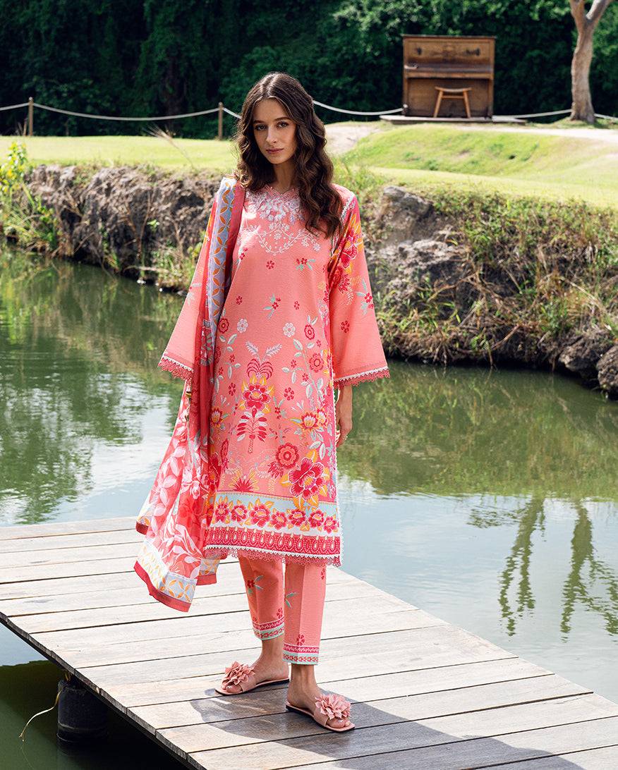 Roheenaz | Garden Veal Printed Lawn 25 | Berry Glint - Pakistani Designer Dress - by Roheenaz | Type: Ladies Clothes - 100% Original at Saira Sultan