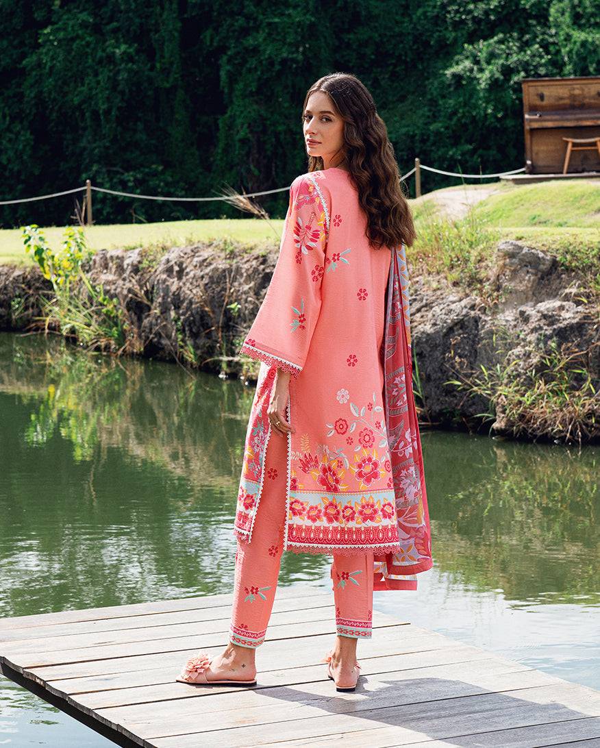 Roheenaz | Garden Veal Printed Lawn 25 | Berry Glint - Pakistani Designer Dress - by Roheenaz | Type: Ladies Clothes - 100% Original at Saira Sultan