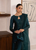 Dastoor | Rania Luxury Pret 25 | Raya L Bottle Green Tissue Silk