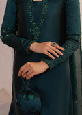 Dastoor | Rania Luxury Pret 25 | Raya M Bottle Green Tissue Silk