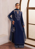 Dastoor | Rania Luxury Pret 25 | Celine L Navy Blue Korean Raw Silk
