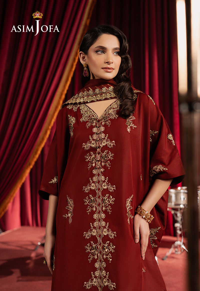 Asim Jofa | Premium Festive | AJPF-12 L Rust Silk
