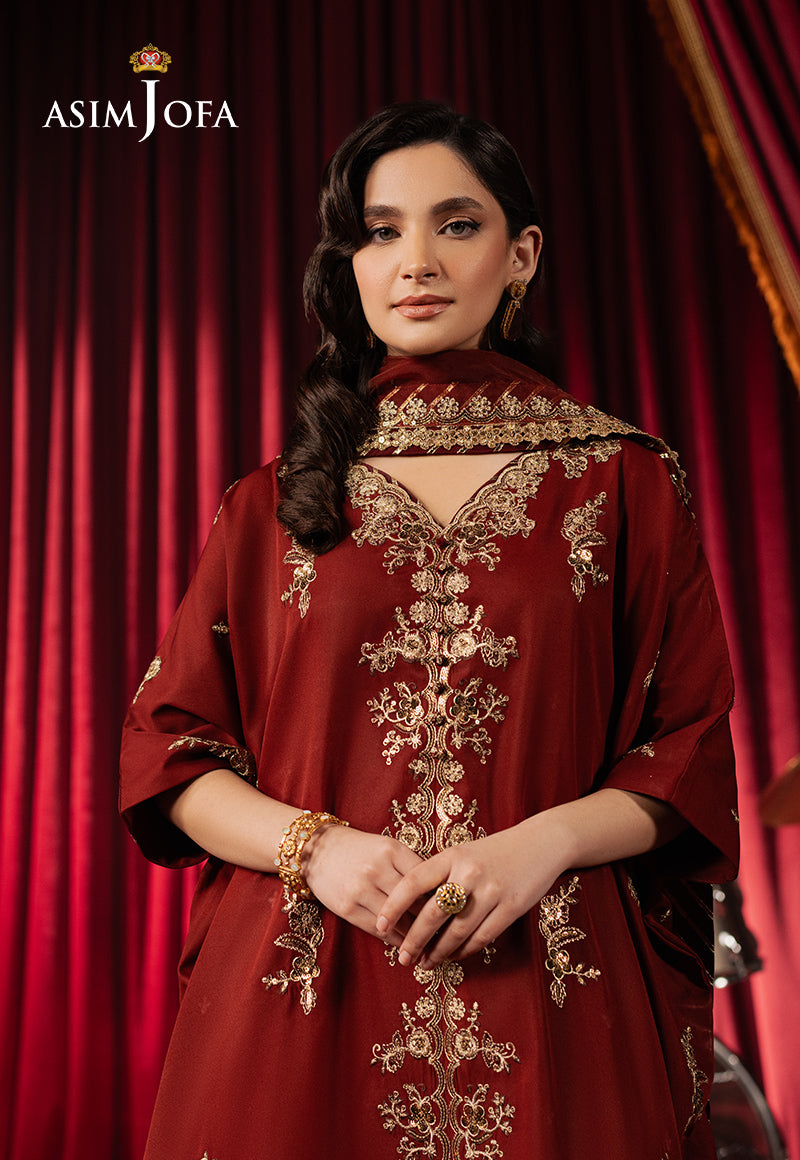 Asim Jofa | Premium Festive | AJPF-12 M Rust Silk