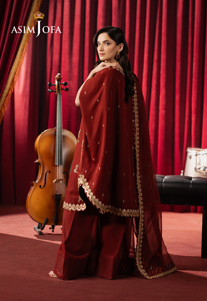 Asim Jofa | Premium Festive | AJPF-12 XS Rust Silk