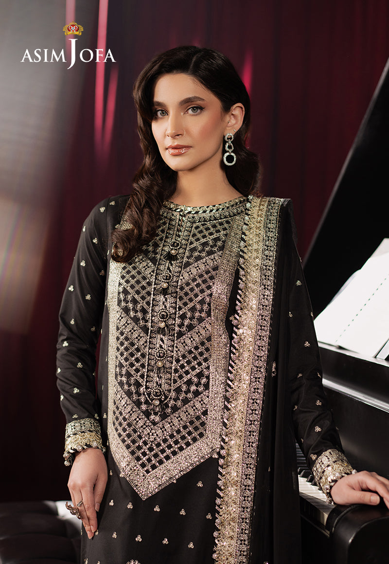 Asim Jofa | Premium Festive | AJPF-01 M Black Silk