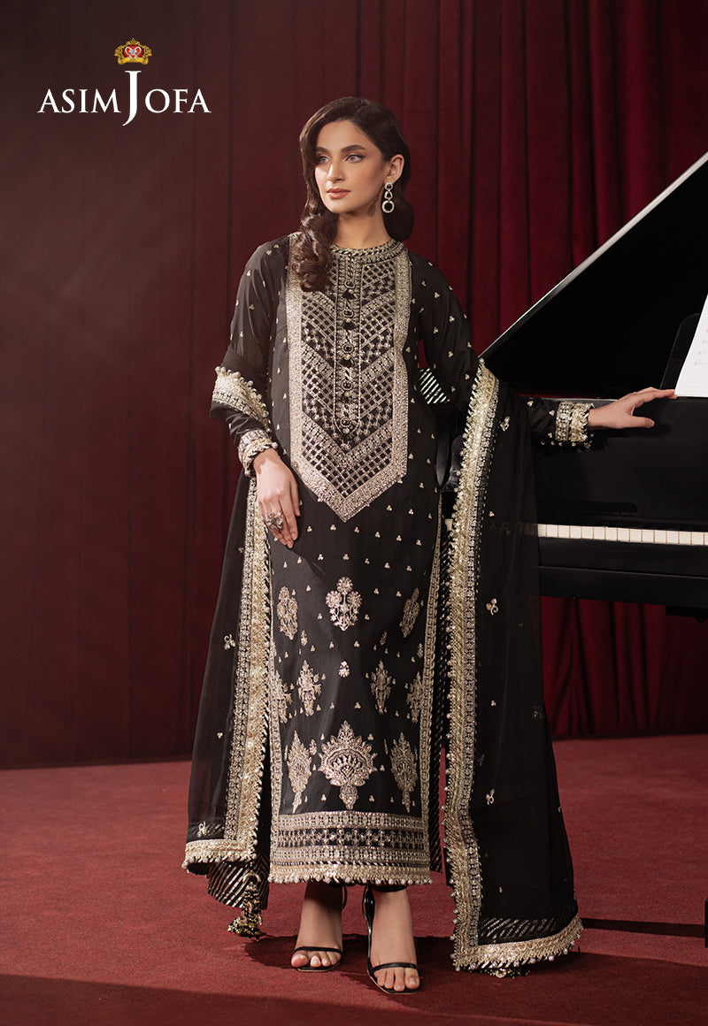 Asim Jofa | Premium Festive | AJPF-01 L Black Silk