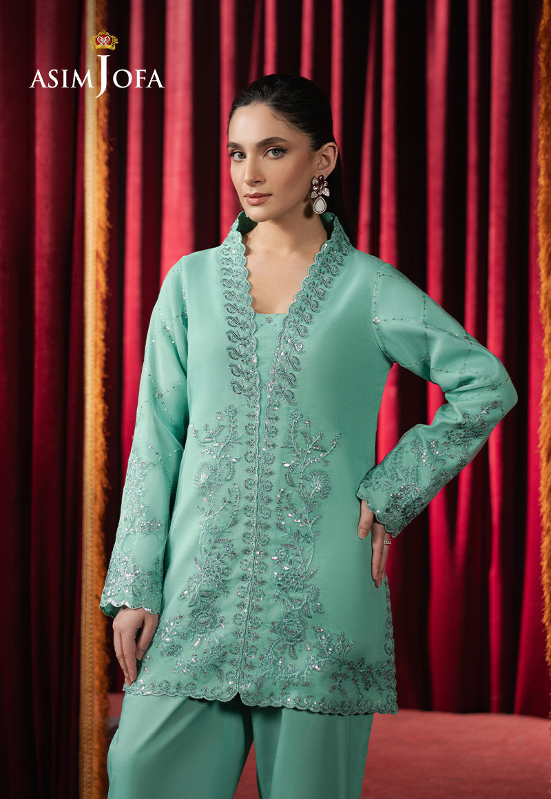 Asim Jofa | Premium Festive | AJPF-11 M Ferozi Organza