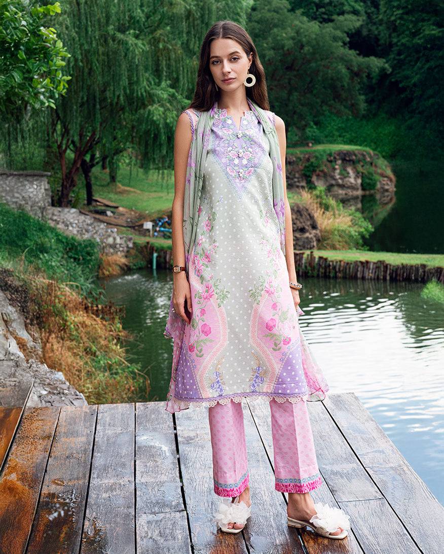 Roheenaz | Garden Veal Printed Lawn 25 | Tulip Sugar - Pakistani Designer Dress - by Roheenaz | Type: Ladies Clothes - 100% Original at Saira Sultan