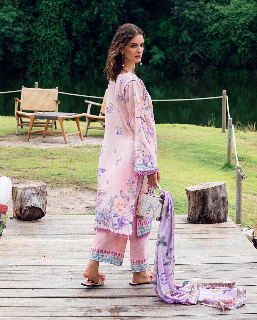 Roheenaz | Garden Veal Printed Lawn 25 |Lilac Dust - Pakistani Designer Dress - by Roheenaz | Type: Ladies Clothes - 100% Original at Saira Sultan