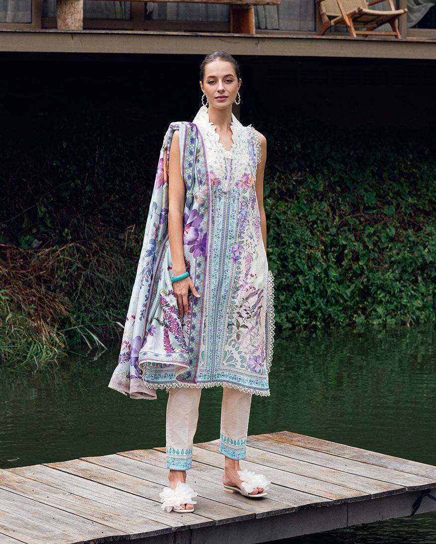 Roheenaz | Garden Veal Printed Lawn 25 | Bloom Glimmer - Pakistani Designer Dress - by Roheenaz | Type: Ladies Clothes - 100% Original at Saira Sultan