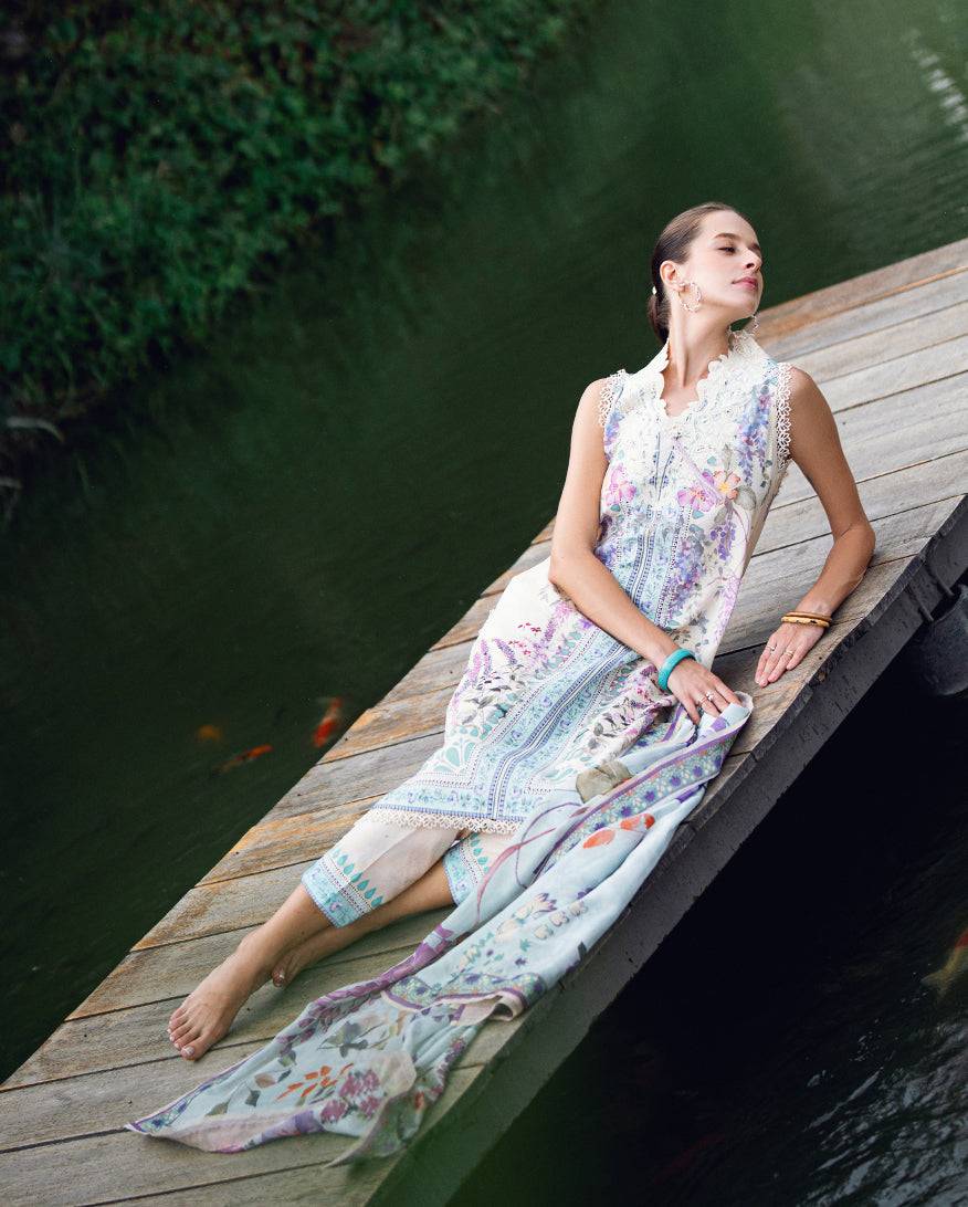 Roheenaz | Garden Veal Printed Lawn 25 | Bloom Glimmer - Pakistani Designer Dress - by Roheenaz | Type: Ladies Clothes - 100% Original at Saira Sultan