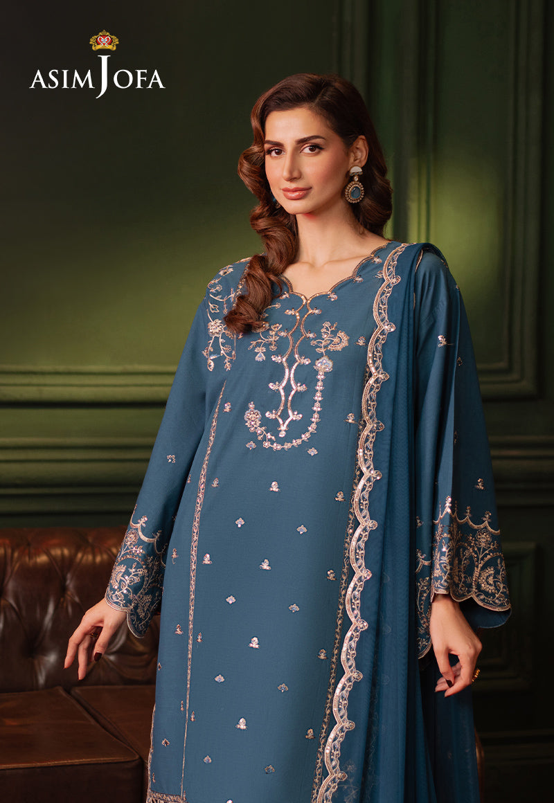 Asim Jofa | Premium Festive | AJPF-10 XL Blue Silk