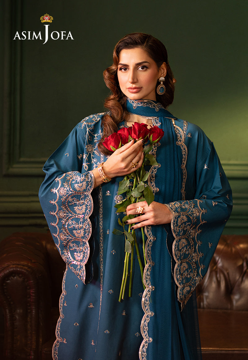 Asim Jofa | Premium Festive | AJPF-10 M Blue Silk