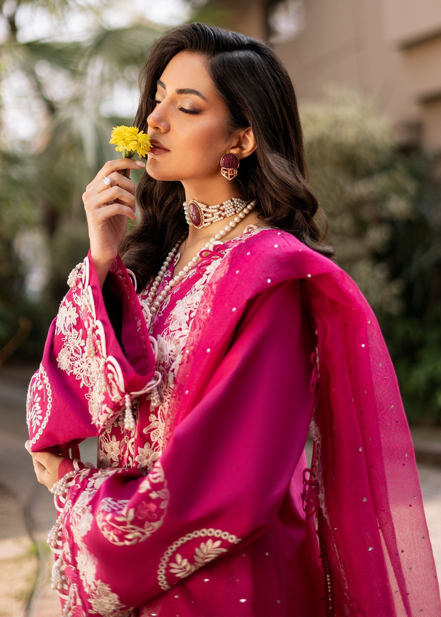 Fozia Khalid | Blossom Festive Lawn 25 | Peonies L Candy Pink Lawn