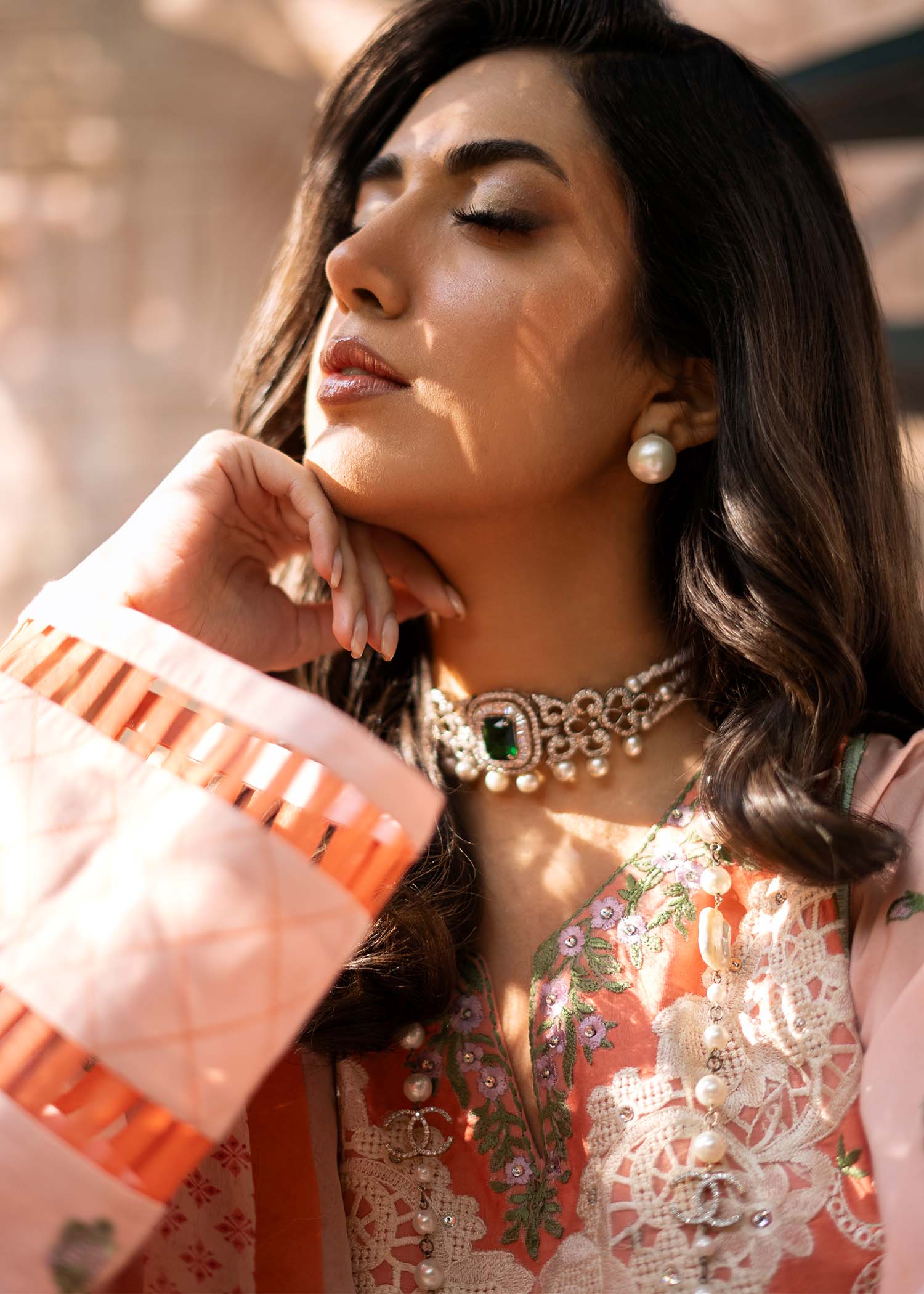 Fozia Khalid | Blossom Festive Lawn 25 | Zinnia XL Peach Pink Lawn