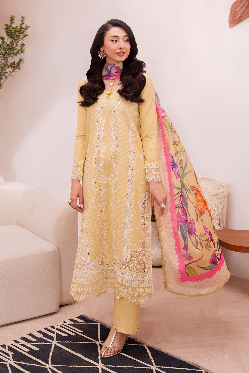 Neeshay | Symphony Luxury Lawn | DUNE XS Dust Yellow Lawn