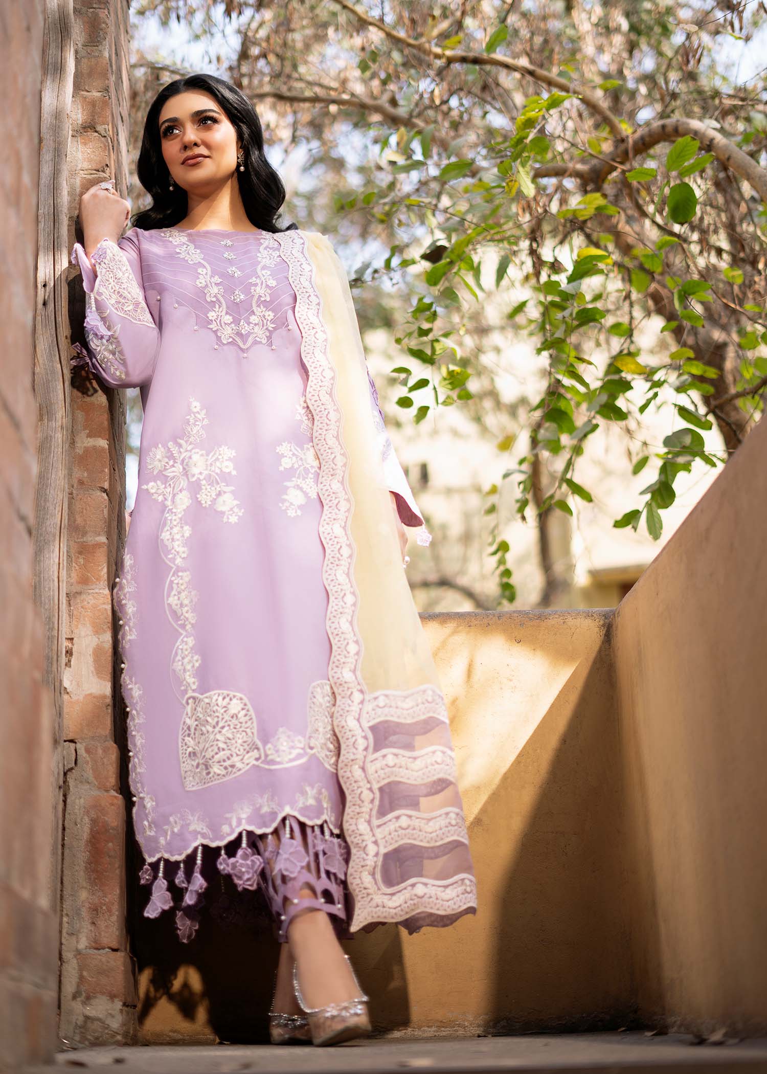 Fozia Khalid | Blossom Festive Lawn 25 | Iris M Lilac Lawn