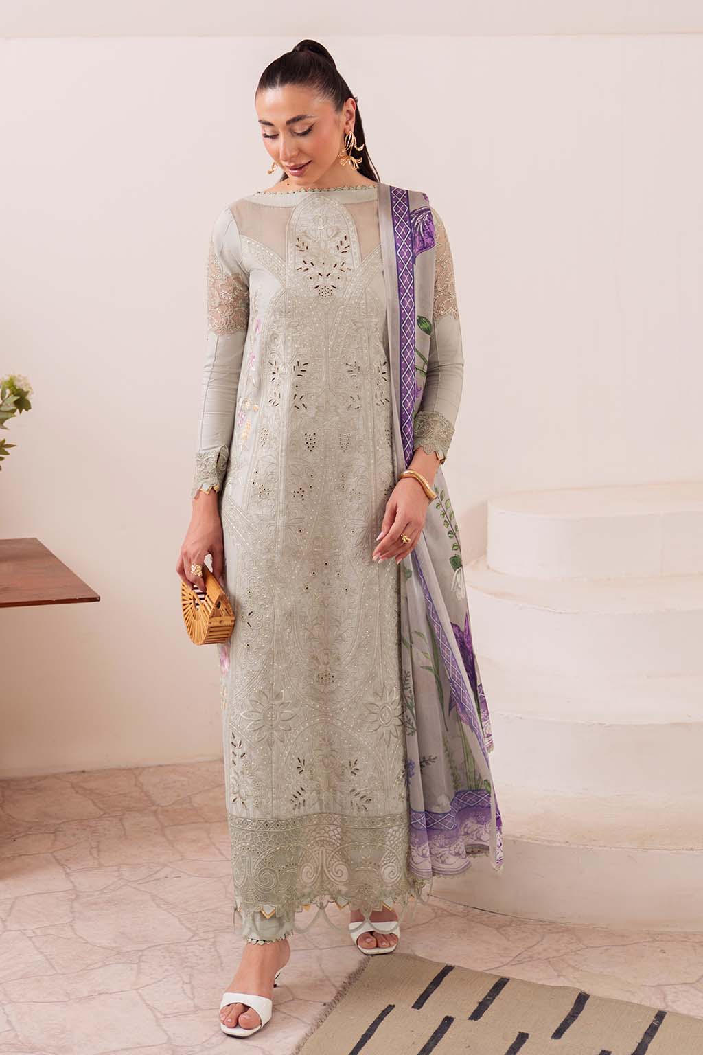 Neeshay | Symphony Luxury Lawn | OLIVE L Mint Lawn