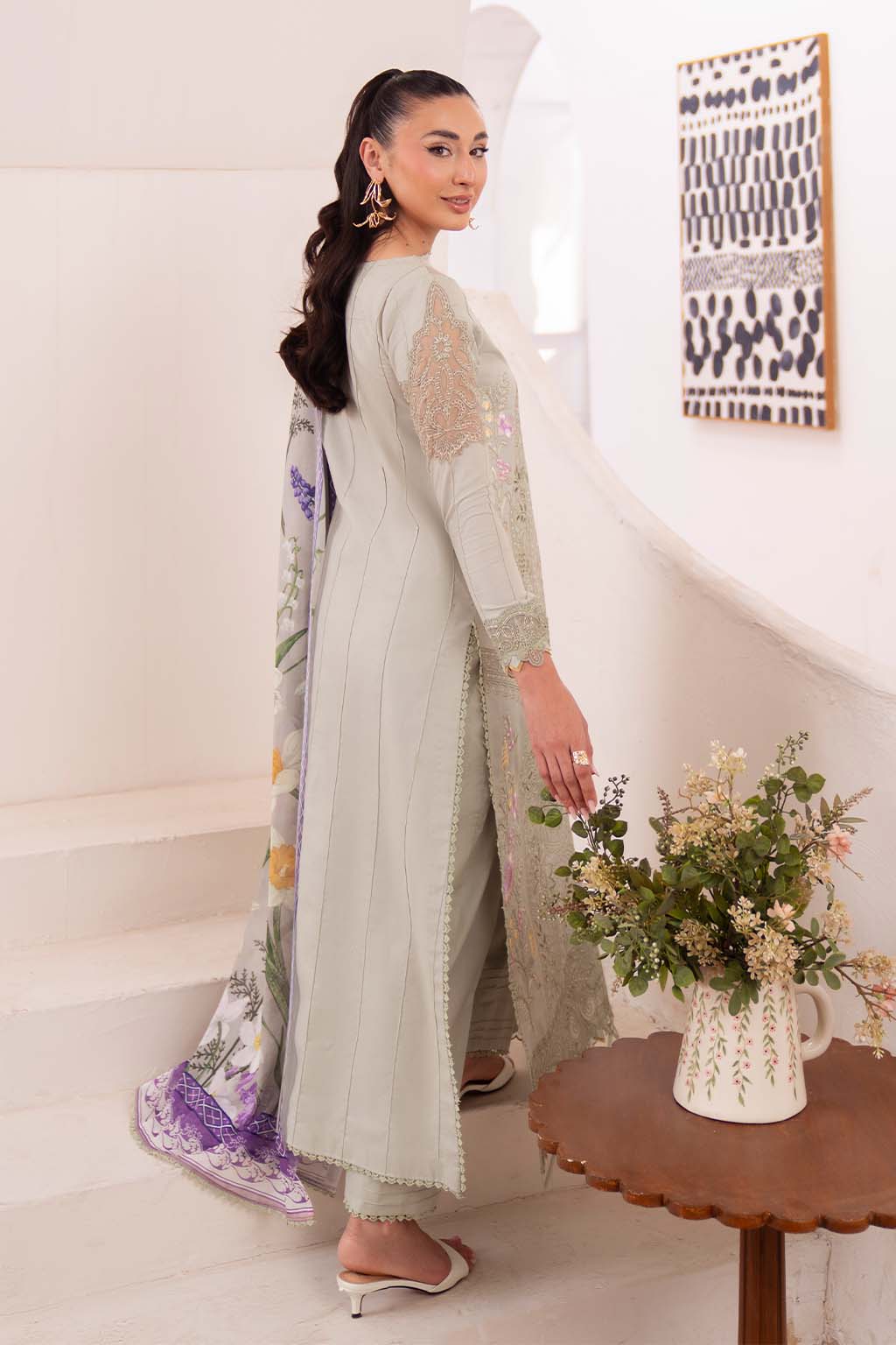 Neeshay | Symphony Luxury Lawn | OLIVE XS Mint Lawn