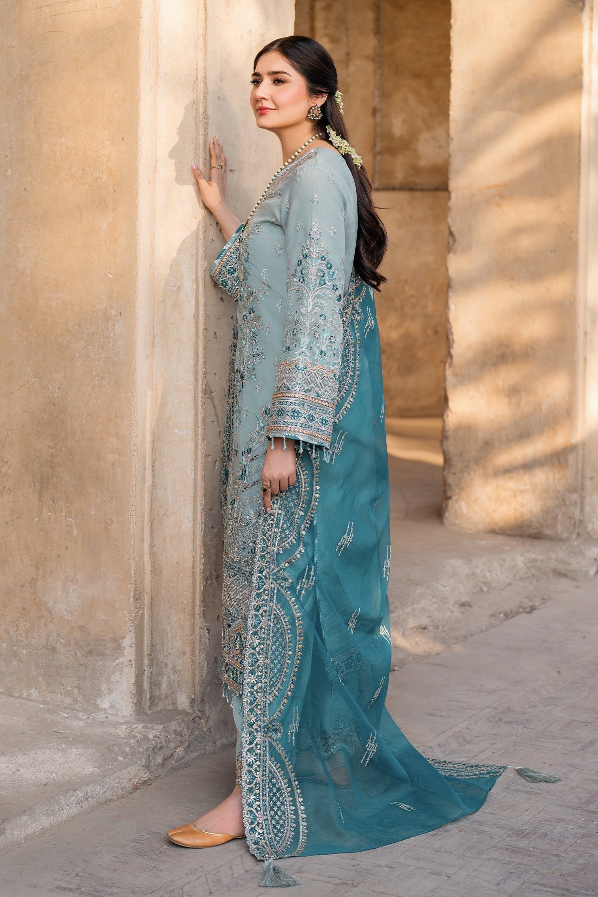 Imrozia Premium | Meeras Luxury Eid 25 | I-225 FEROZA S Light Blue Organza