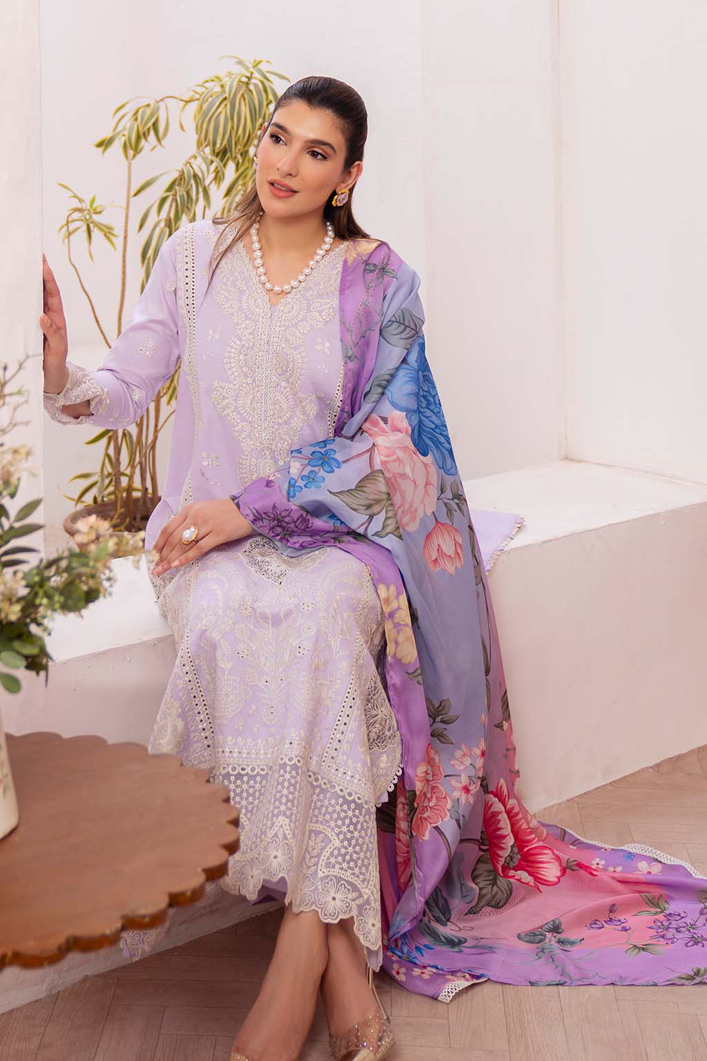 Neeshay | Symphony Luxury Lawn | MUSE L Light Lavender Lawn